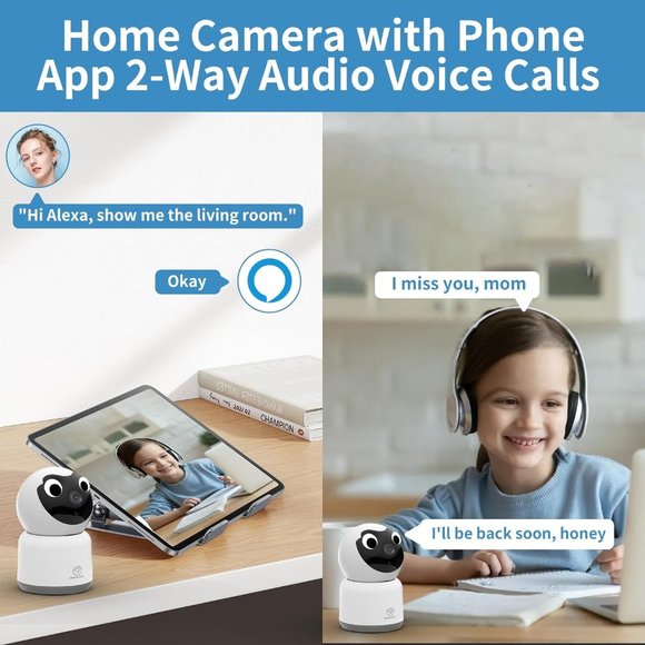 (Set of 3) Indoor Security Cam Pet Camera:1080P HD 5/2.4GHz WiFi Home Camera - Picture 6 of 8